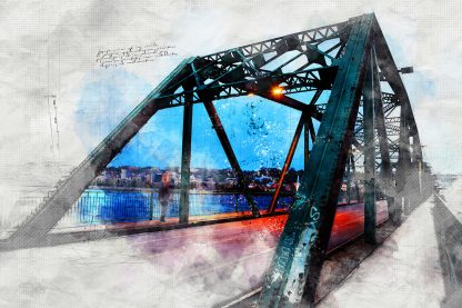Old Bridge over the Saguenay River Sketch Image
