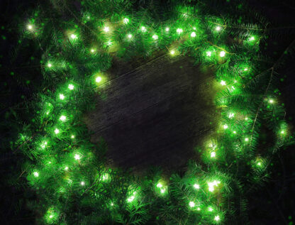 Green Round Christmas Lights Set