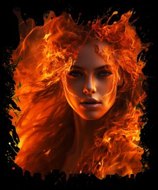 Fiery Redhead Woman Creative Art