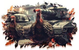 Turkeys with Tanks Angry at Thanksgiving Dinner
