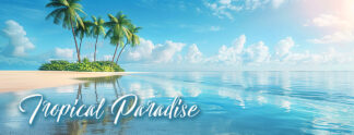 Tropical Paradise Banner - Lost Island Beach Image